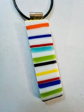 Colorful Striped Pendant Necklace
